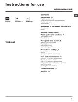Indesit WMD 843BS EU Owner's manual