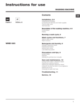 Indesit WMD 923BX EU User guide