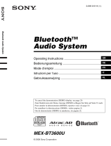 Sony Bluetooth Headset MEX-BT3600U User manual