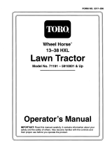 Toro 13-38HXL Lawn Tractor User manual