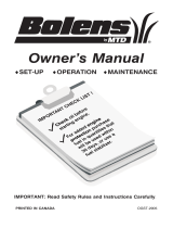 Bolens 31AE9P3J565 Owner's manual