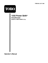 Toro 1232 Power Shift Snowthrower User manual