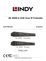 Lindy 4K HDMI & USB Over IP Extender - Receiver User manual