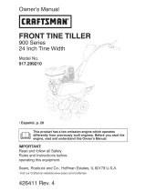 Craftsman 29921 - Front Tine Tiller-CA Model User manual
