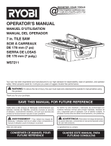 Ryobi WS721 User manual