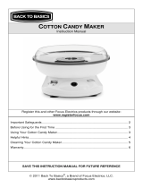 Back to Basics COTTON CANDY MAKER User manual
