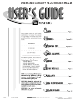 Maytag Oversized Capacity Plus Washer MAV-4 User manual