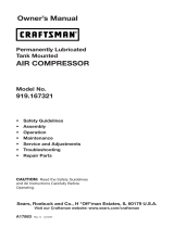 Craftsman PERMANENTLY LUBRICATED TANK MOUNTED AIR COMPRESSOR 919.167321 User manual