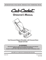 Cub Cadet CSV 050 Chipper Shredder Vacuum User manual