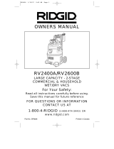 RIDGID RV2400A Owner's manual