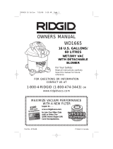 RIDGID WD1665 Owner's manual