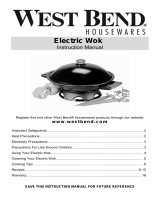 West Bend Housewares Electric Wok User manual