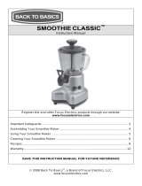 Back to Basics SMOOTHIE CLASSIC User manual