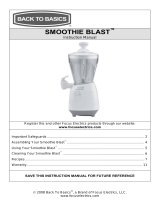 Back to Basics Smoothie Plus User manual