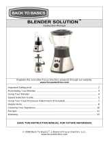 Back to Basics BLENDER SOLUTION User manual