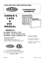 Essick 697 500HB CHERRY VARIABLE SPD Owner's manual