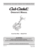 Cub Cadet FT 24 Front-Tine Garden Tiller Operating instructions