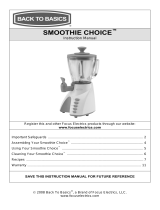 West Bend SMOOTHIE CHOICE SM600 User manual