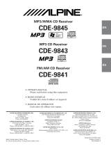 Alpine 9843 - CDE Radio / CD Owner's manual