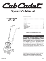 Cub Cadet CC 148 Cultivator User manual