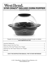 West Bend Chris Freytag STIR CRAZY DELUXE POPCORN POPPER User manual