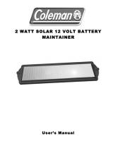 Coleman 2 WATT SOLAR 12 VOLT BATTERY MAINTAINER User manual