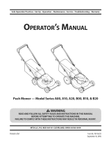 MTD 800 Series Owner's manual