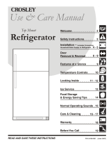 Crosley Refrigerator Top Mount User manual