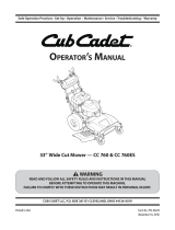 Cub Cadet CC 760 User manual