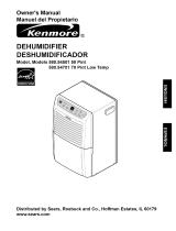 Sears 580.54701 70 Pint Low Temp Owner's manual
