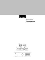Rotel RSP-985 Owner's manual