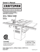 Craftsman 22124 - Professional 10 in. Table Saw Owner's manual