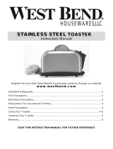 West Bend STAINLESS STEEL TOASTER User manual