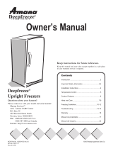 Amana Deepfreeze Upright Freezers User manual