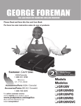 George Foreman Slide-Temp GR120VBQ User manual