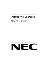 NEC MultiSync® LCD1810 User manual