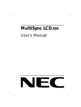 NEC MultiSync® LCD 200 User manual
