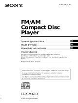 Sony CDX-M610 Operating instructions