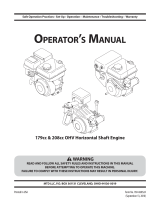 Troy-Bilt 179cc User manual