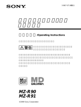 Sony MZ-R91 Operating instructions