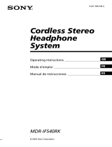 Sony MDR-IF540RK User manual