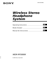 Sony MDR-RF5000K Operating instructions