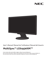 NEC LCD195WXM-BK - MultiSync - 19" LCD Monitor User manual