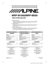 Alpine MRP-M1000 - Amplifier Owner's manual