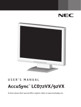 NEC AccuSync LCD92VX User manual