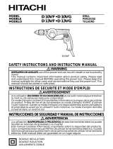 Hitachi D13VG - 1/2" Drill 9.0 Amp User manual