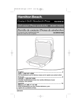 Hamilton Beach 25451 - Indoor Grill With Cooking Surface User manual