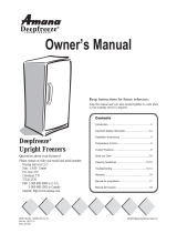 Amana Deepfreeze Upright Freezers User manual