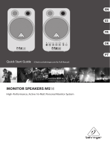 Behringer Monitor Speakers MS16 Quick start guide