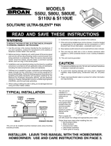 Broan S50U User manual